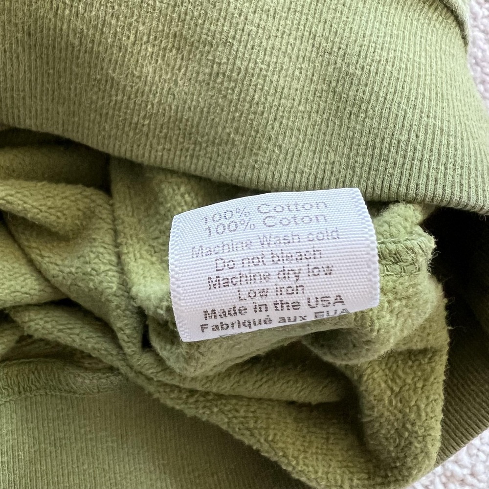 Clare V Tiger Graphic Sweatshirt Womens XL Green Terry Raglan Crewneck Pullover - Picture 9 of 15